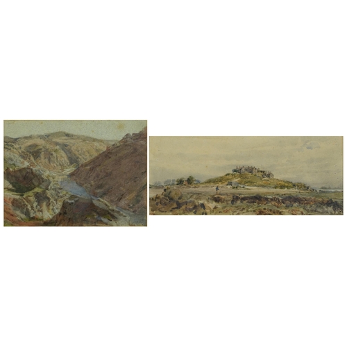 3133 - Harold Arthur Burke - French hill town and Spanish rocky valley landscape, pair of early 20th centur... 