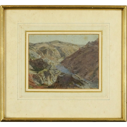 3133 - Harold Arthur Burke - French hill town and Spanish rocky valley landscape, pair of early 20th centur... 