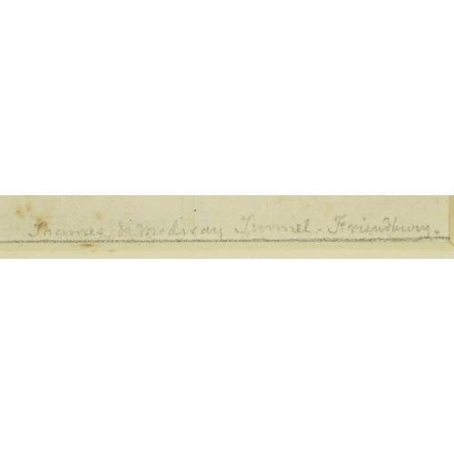 3135 - Edward William Cook RA - The Thames and Medway Tunnel at Friendbury pencil sketch, inscribed verso S... 