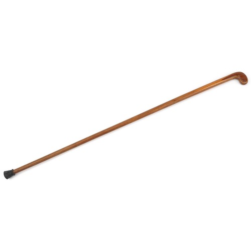 603 - Inlaid wooden Sunday golf club walking stick, 87cm in length