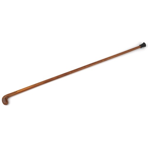 603 - Inlaid wooden Sunday golf club walking stick, 87cm in length