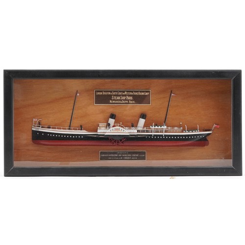 233 - Three scratch built model ships including Cross Channel Steam Ship Brighton, each housed in glazed d... 