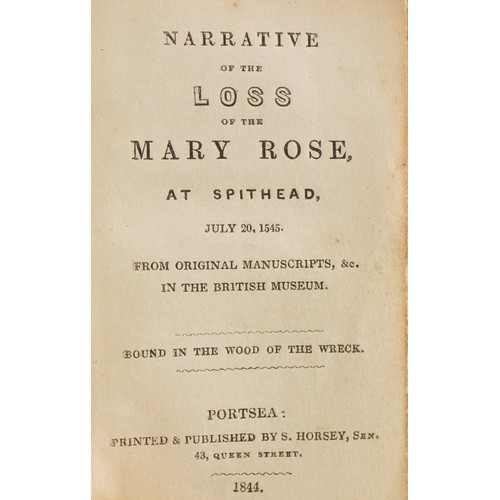 221 - Narrative of the Loss of The Mary Rose at Spithead, July 20, 1545, hardback book with applied label ... 