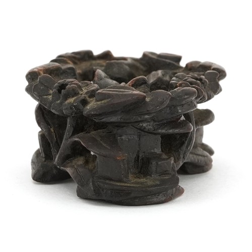 204A - Good Chinese carved hardwood stand, 5.5cm wide