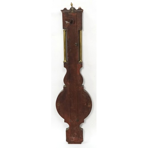 2704 - Four antique and later barometers including a carved rosewood example with circular dial engraved P ... 