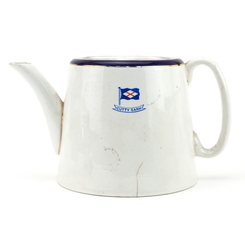 223 - Shipping interest Chinalene ceramic teapot from The Cutty Sark, Maddock T Hayward & Co stamp to the ... 