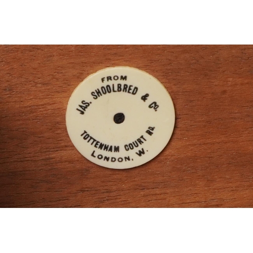 1009 - Jas Shoolbred & Co, Edwardian inlaid mahogany two drawer side table on tapering legs, 76cm H x 62cm ... 