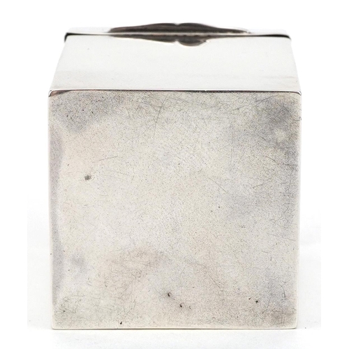 16 - Grey & Co, Victorian miniature silver card box with hinged lid, Birmingham 1899, 5.3cm high, weighab... 