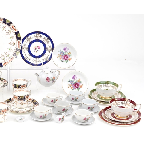 25 - Various 19th century and later teaware including 1960's child's teaset, two Royal Grafton floral cup... 