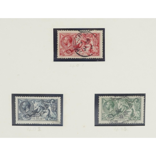 35 - Six 1913 Seahorse stamps up to one pound