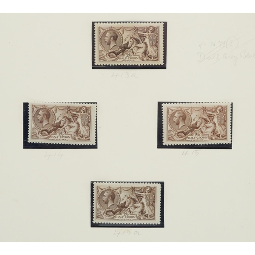 37 - Seven 1918-1930 mint Seahorse stamps up to ten shillings