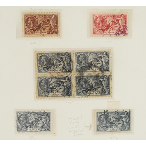 39 - Eleven mint and used Seahorse stamps up to ten shillings including block of four