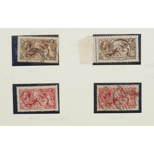 38 - Nine 1915-1918 Seahorse stamps up to ten shillings