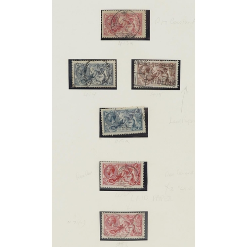 40 - Fifteen various Seahorse stamps up to ten shillings including block of two