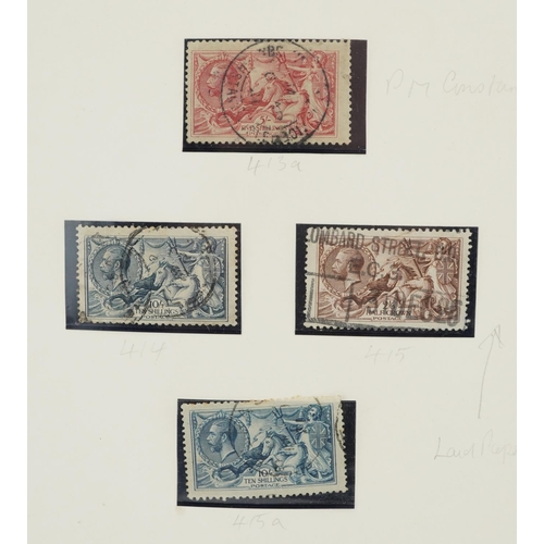 40 - Fifteen various Seahorse stamps up to ten shillings including block of two