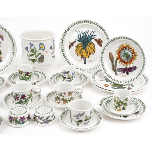 44 - Portmeirion Botanic Gardens dinnerware, teaware and a storage jar, including cups and saucers, the l... 