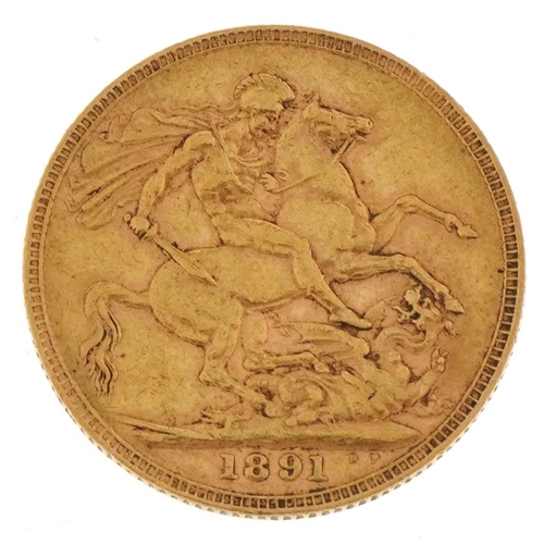 54 - Queen Victoria 1891 gold sovereign