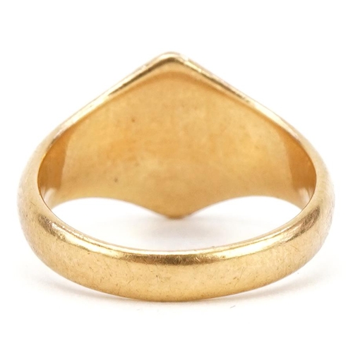 56 - George V 18ct gold signet ring, London 1917, size F/G, 4.7g