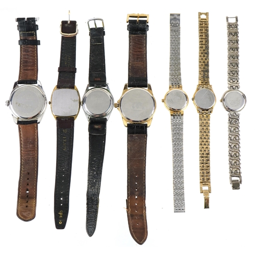 69 - Seven vintage and later ladies and gentlemen's wristwatches including Seiko, Corvette, Rotary and Ci... 