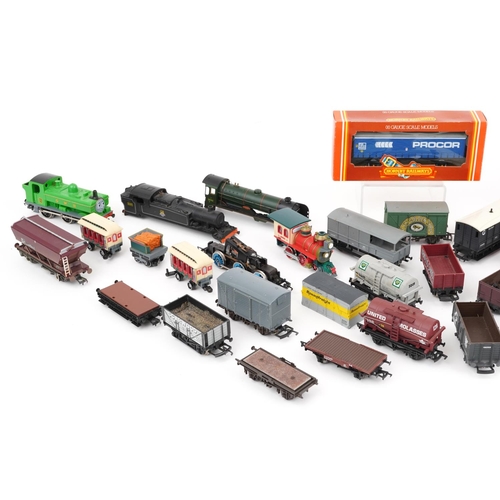 103 - Collection of OO gauge model railway locomotives, wagons and tankers including Hornby Thomas the Tan... 