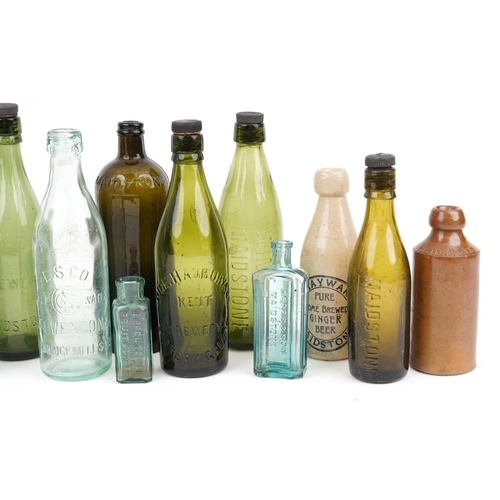 72 - 19th century and later stoneware and glass advertising bottles, predominantly relating to Maidstone,... 