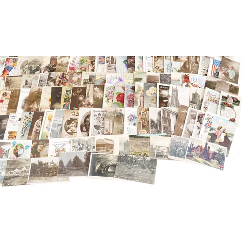 73 - Collection of Edwardian and later postcards, including greetings and topographical examples