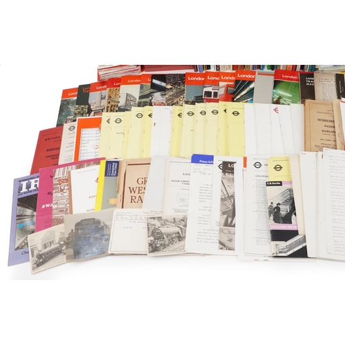 91 - Large collection of vintage London Transport Underground ephemera including maps and timetables