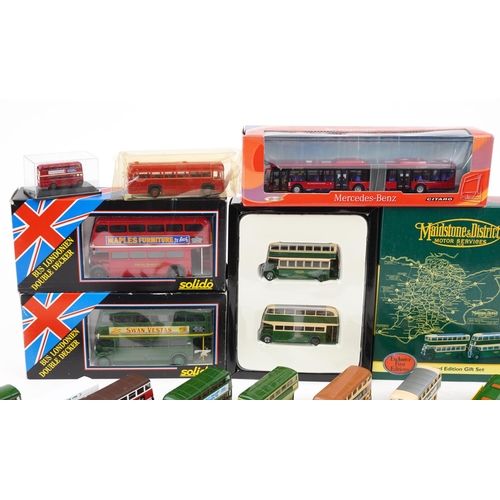 97 - Collection of diecast buses, some with boxes, including Solido and Citaro