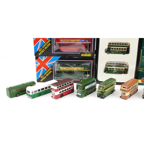 97 - Collection of diecast buses, some with boxes, including Solido and Citaro