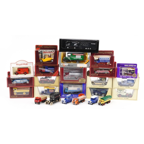 98 - Collection of diecast vehicles, some with boxes, predominantly Models of Yesteryear advertising vans