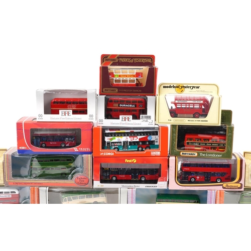 99 - Twenty diecast model buses with boxes including Exclusive First Editions, Models of Yesteryear and C... 