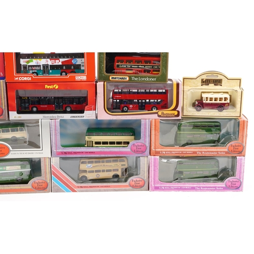 99 - Twenty diecast model buses with boxes including Exclusive First Editions, Models of Yesteryear and C... 