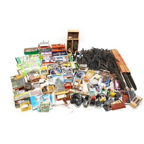 107 - Extensive collection of model railway accessories, predominantly OO gauge, including railway track, ... 