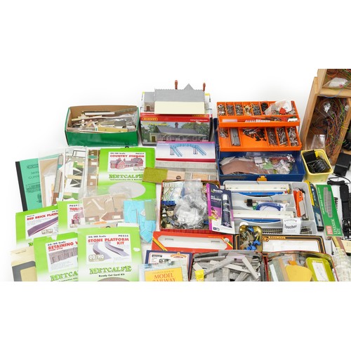 107 - Extensive collection of model railway accessories, predominantly OO gauge, including railway track, ... 