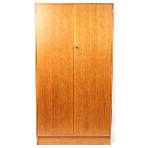 108 - Mid century G Plan E Gomme teak two door wardrobe with fitted interior retailed by Grange, 171cm H x... 