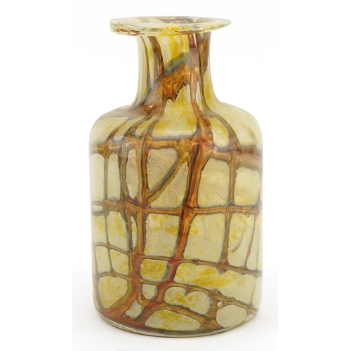 461 - Attributed to Mdina, large mottled mallet art glass vase, Maltese paper label to the base, 23cm high