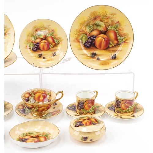 Collection of Aynsley Orchard Gold china including coffee cans