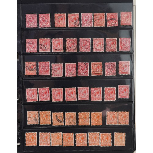 41 - British George V stamps arranged in an album including Seahorses up to ten shillings, blocks and con... 