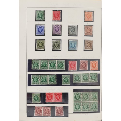 41 - British George V stamps arranged in an album including Seahorses up to ten shillings, blocks and con... 