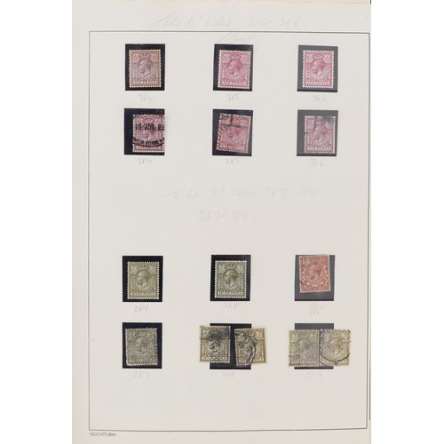 41 - British George V stamps arranged in an album including Seahorses up to ten shillings, blocks and con... 