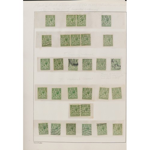 41 - British George V stamps arranged in an album including Seahorses up to ten shillings, blocks and con... 