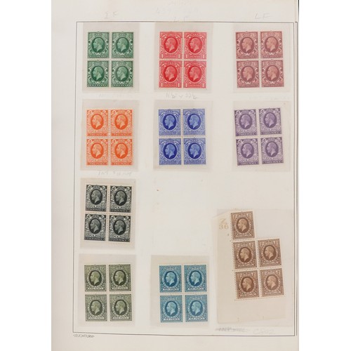 41 - British George V stamps arranged in an album including Seahorses up to ten shillings, blocks and con... 