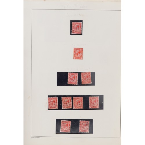 41 - British George V stamps arranged in an album including Seahorses up to ten shillings, blocks and con... 