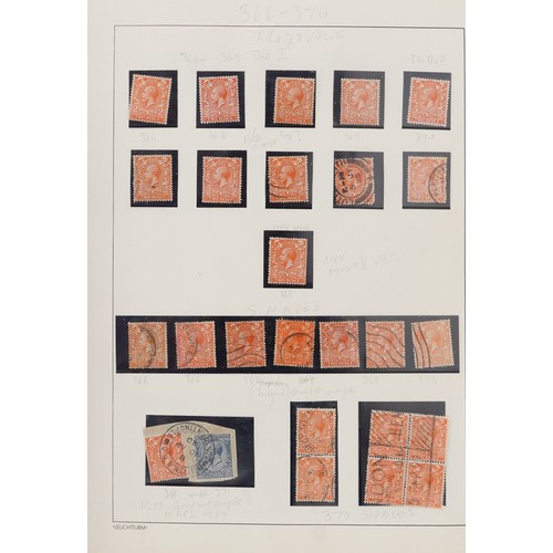 41 - British George V stamps arranged in an album including Seahorses up to ten shillings, blocks and con... 