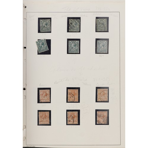 41 - British George V stamps arranged in an album including Seahorses up to ten shillings, blocks and con... 