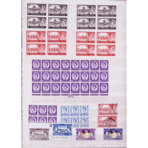 43 - Victorian and later British stamps arranged in a stock book including Penny Red and blocks