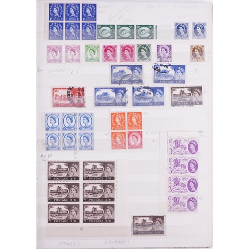 43 - Victorian and later British stamps arranged in a stock book including Penny Red and blocks