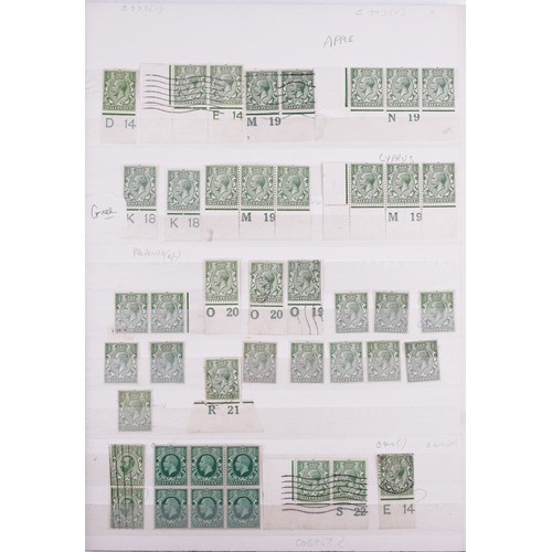 43 - Victorian and later British stamps arranged in a stock book including Penny Red and blocks