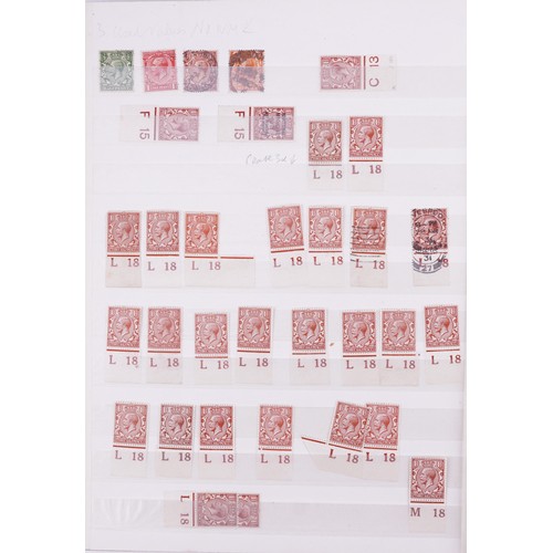 43 - Victorian and later British stamps arranged in a stock book including Penny Red and blocks