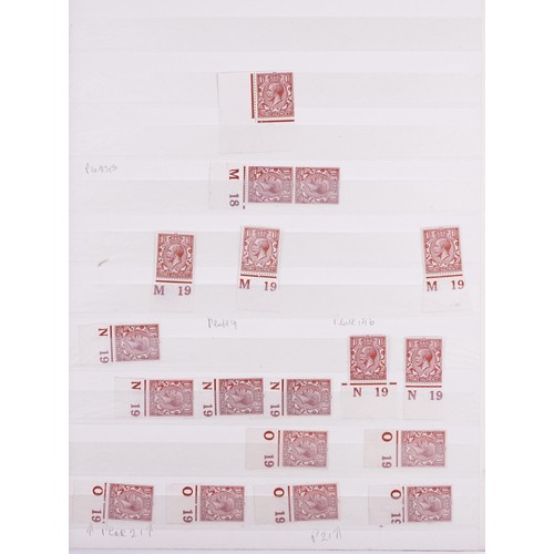 43 - Victorian and later British stamps arranged in a stock book including Penny Red and blocks